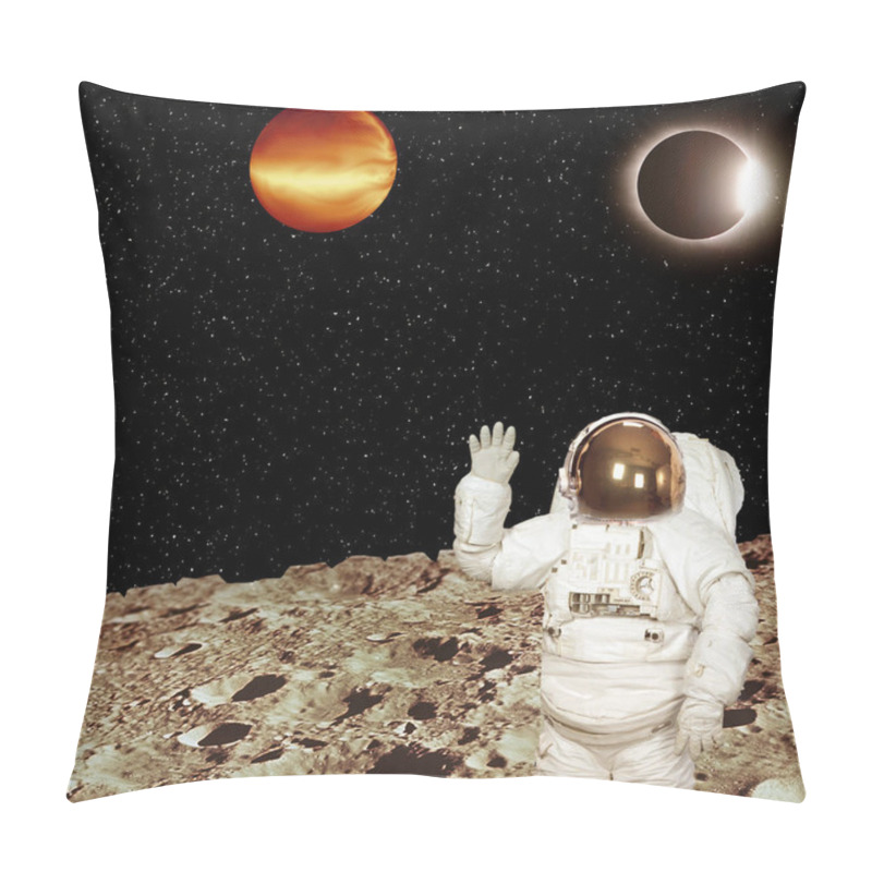 Personality  Astronaut Posing On The Strange Extrasolar Planet. The Elements  Pillow Covers