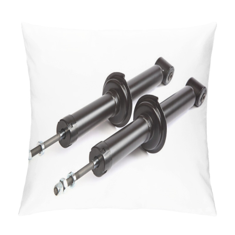 Personality  Two Car Shock Absorber On White Background. Pillow Covers