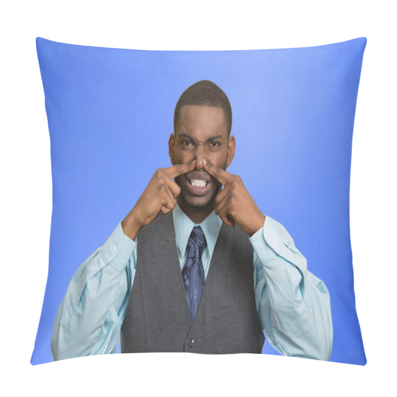 Personality  Man Pinches His Nose, Very Bad Smell, Odor Pillow Covers