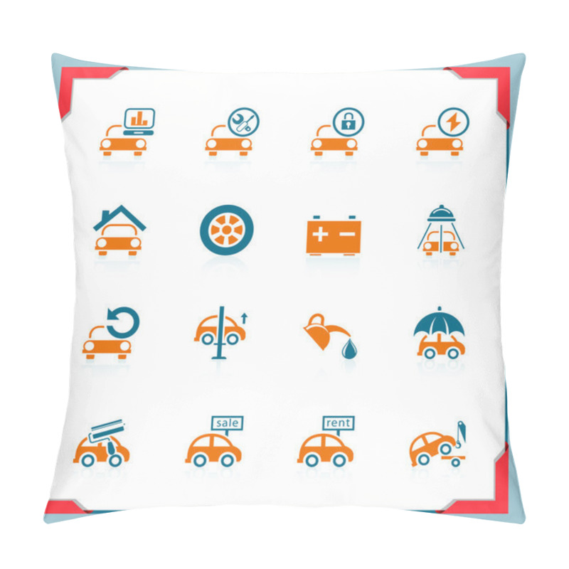 Personality  Car Service Icons | In A Frame Series Pillow Covers