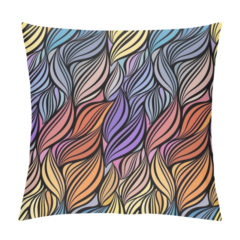 Personality  Seamless Abstract Curly Wave Pattern Pillow Covers