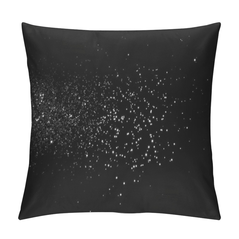 Personality  White Gray Blurred Bokeh Lights On Black Background. Glitter Sparkle Stars For Celebrate. Overlay For Your Design Pillow Covers