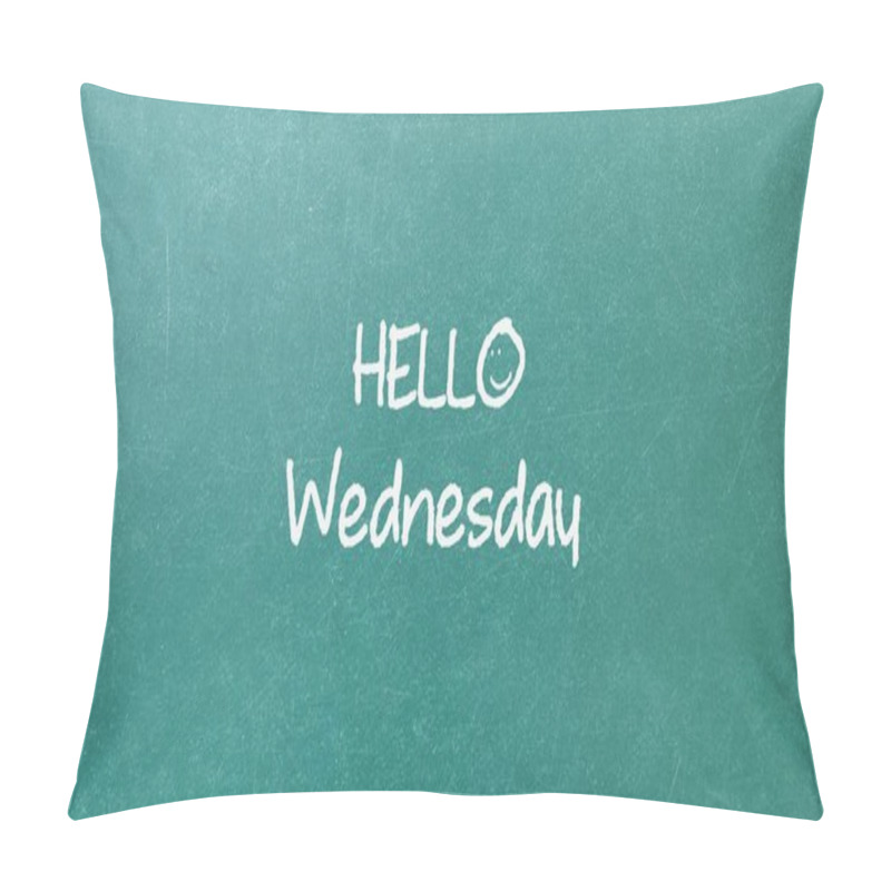 Personality  Green Blackboard Wall Texture With A Word Hello Wednesday Pillow Covers