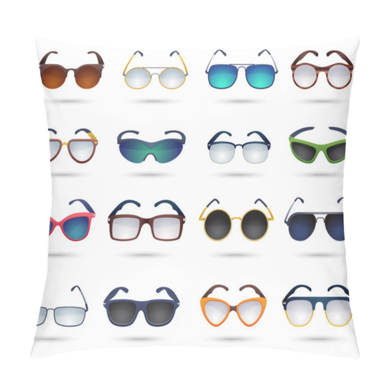 Personality  Sunglasses Fashion Reflection Mirror Icons Set Pillow Covers