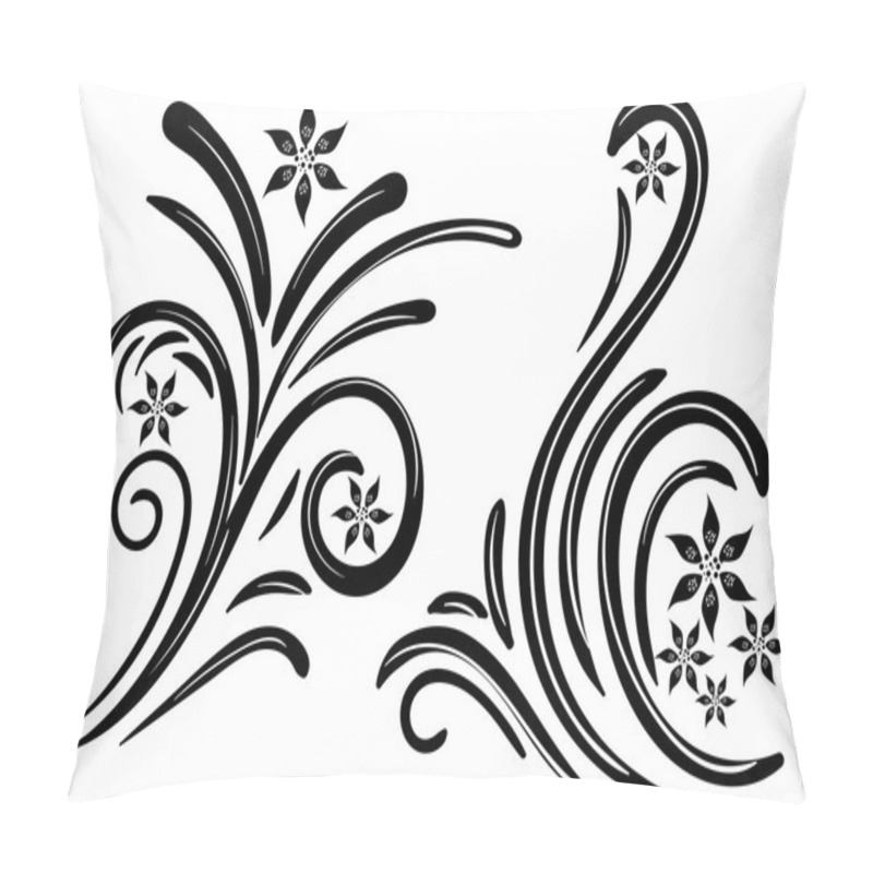 Personality  Hand Drawn Vector Swirl Flower Elements Pillow Covers