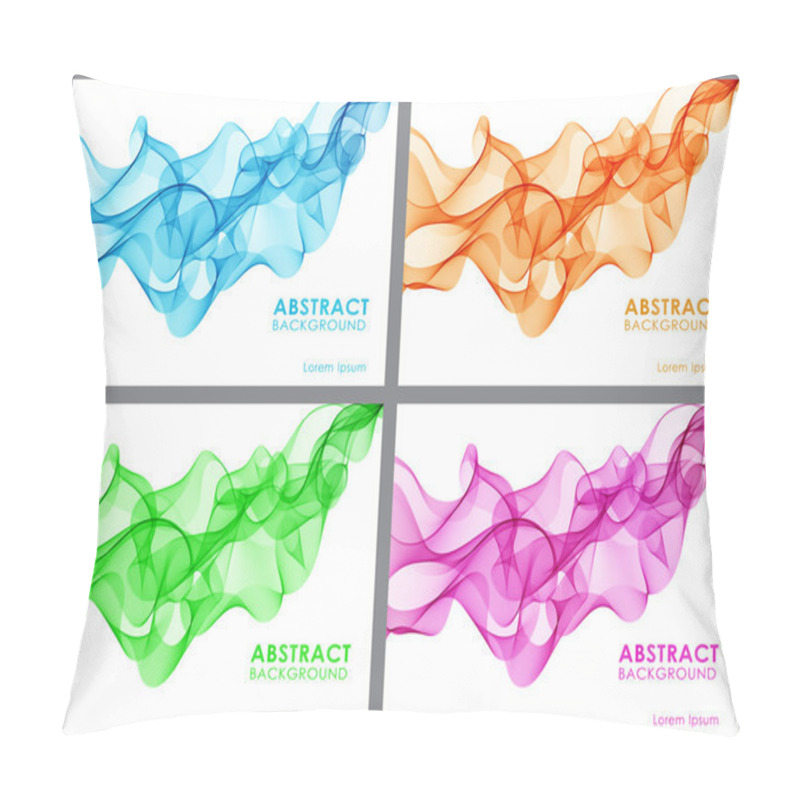 Personality  Set Of Wavy Abstract Background Pillow Covers