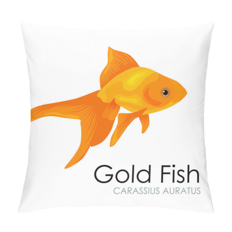 Personality  Aquarium Gold Fish Vector Illustration Isolated On White Background. Pillow Covers