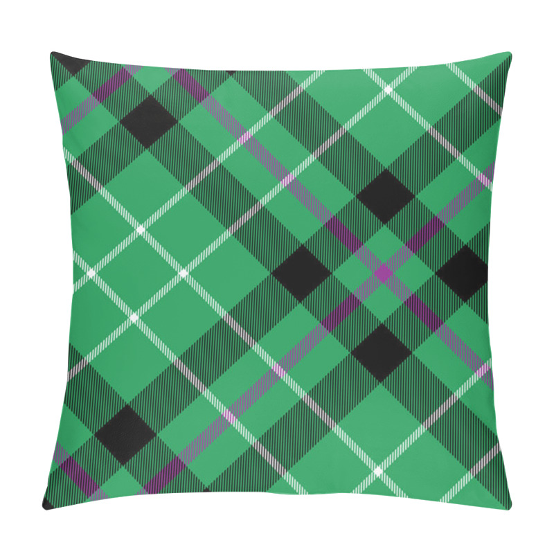 Personality  Hibernian Fc Tartan Fabric Texture Diagonal Pattern Seamless Pillow Covers