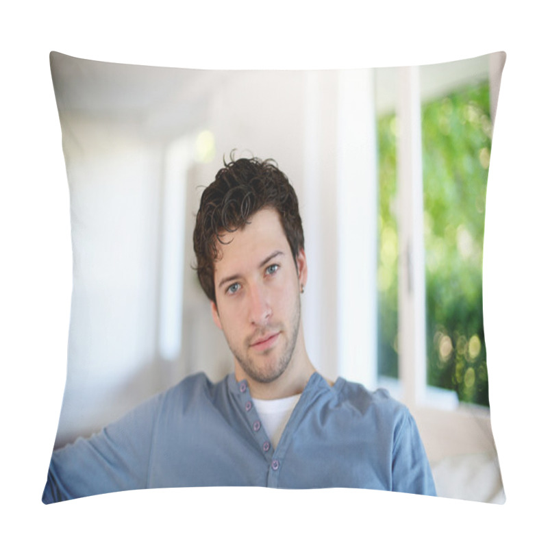 Personality  Portrait Of Young Man Looking At Camera Pillow Covers