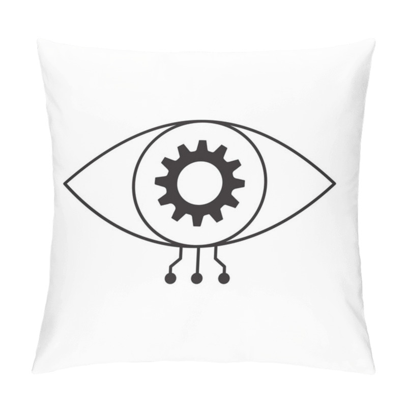 Personality  AI-Powered Visual Recognition Eye Vector Icon Design, Object Detection, Visual Tech, Pattern Detection, Automation Pillow Covers