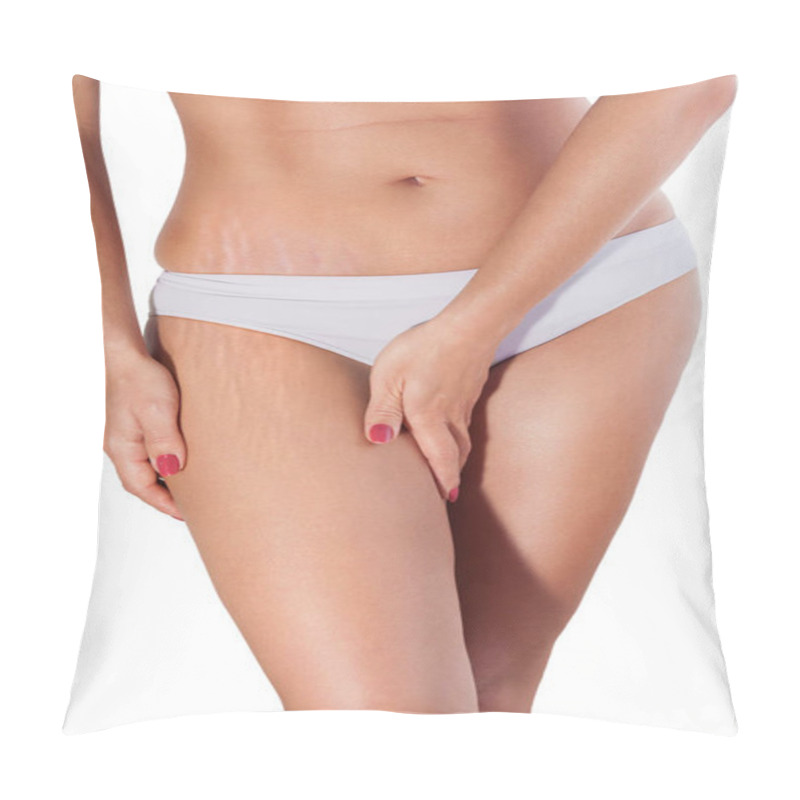 Personality  Woman Cellulite And Fat On Thigh And Stomach Pillow Covers