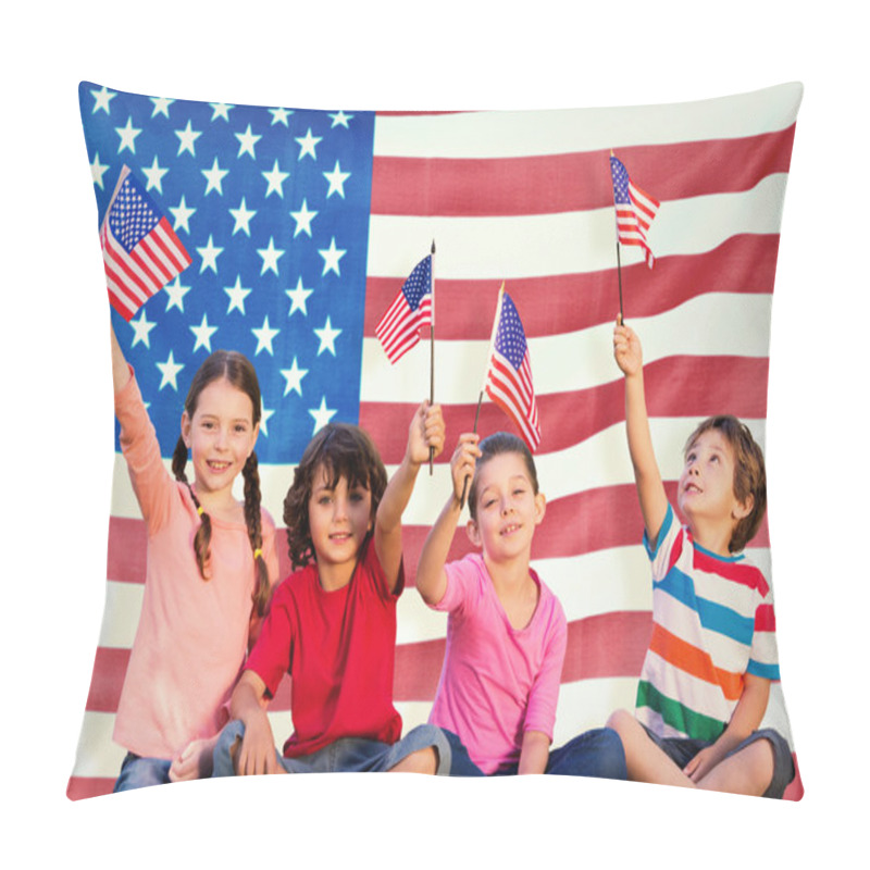 Personality  Children With American Flags Pillow Covers