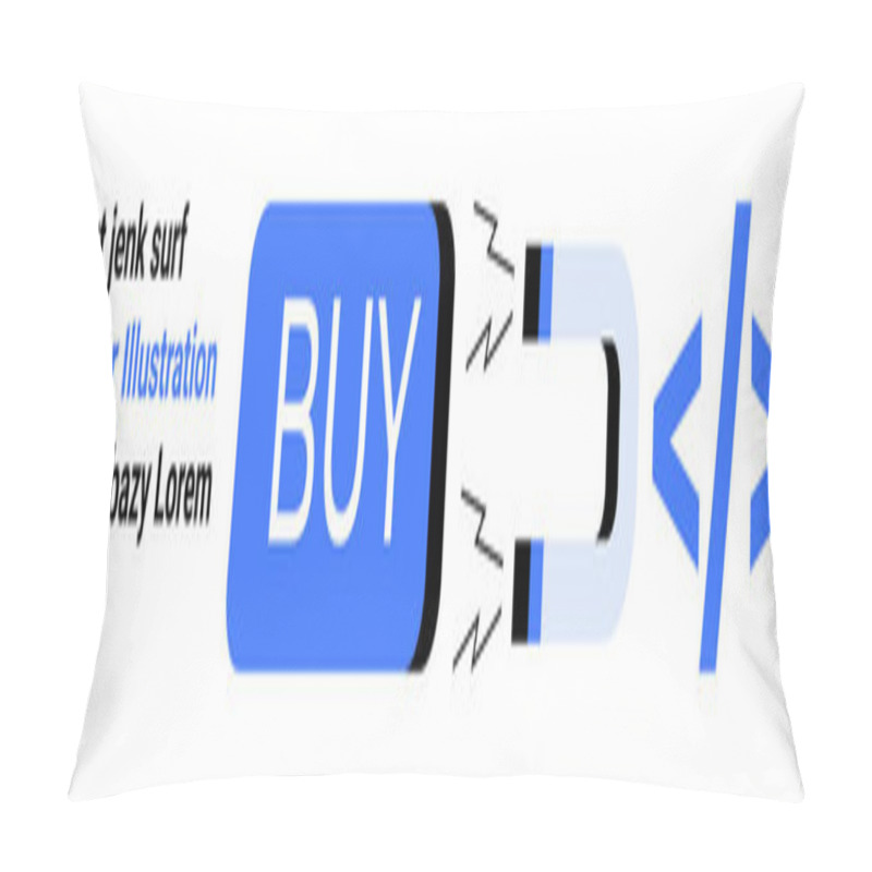 Personality  BUY Call-to-action Button, Magnet Attracting It, Coding Symbols. Ideal For E-commerce, Marketing, Web Design, Code Learning, UIUX, Customer Engagement, Development. Landing Page Pillow Covers