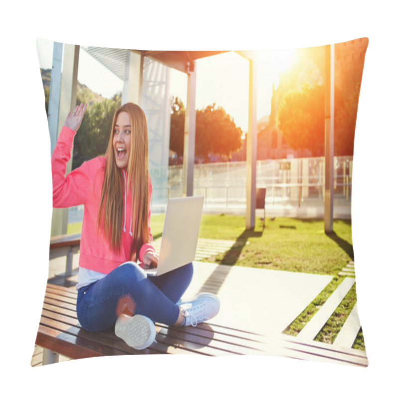 Personality  Student Waving To Someone Pillow Covers