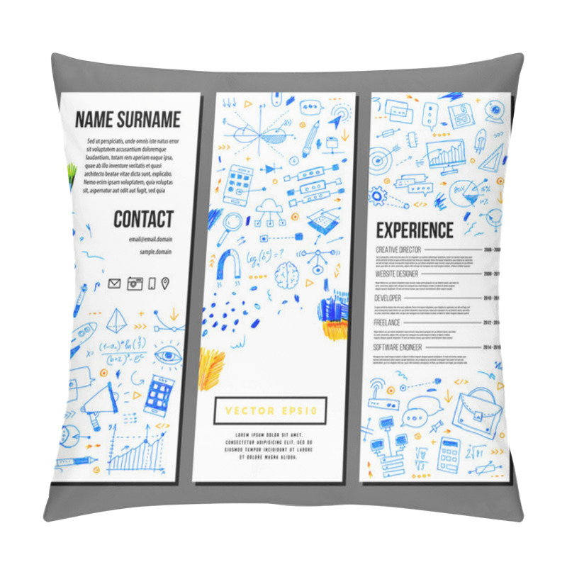 Personality  Set Of Templates With Business Elements Pillow Covers