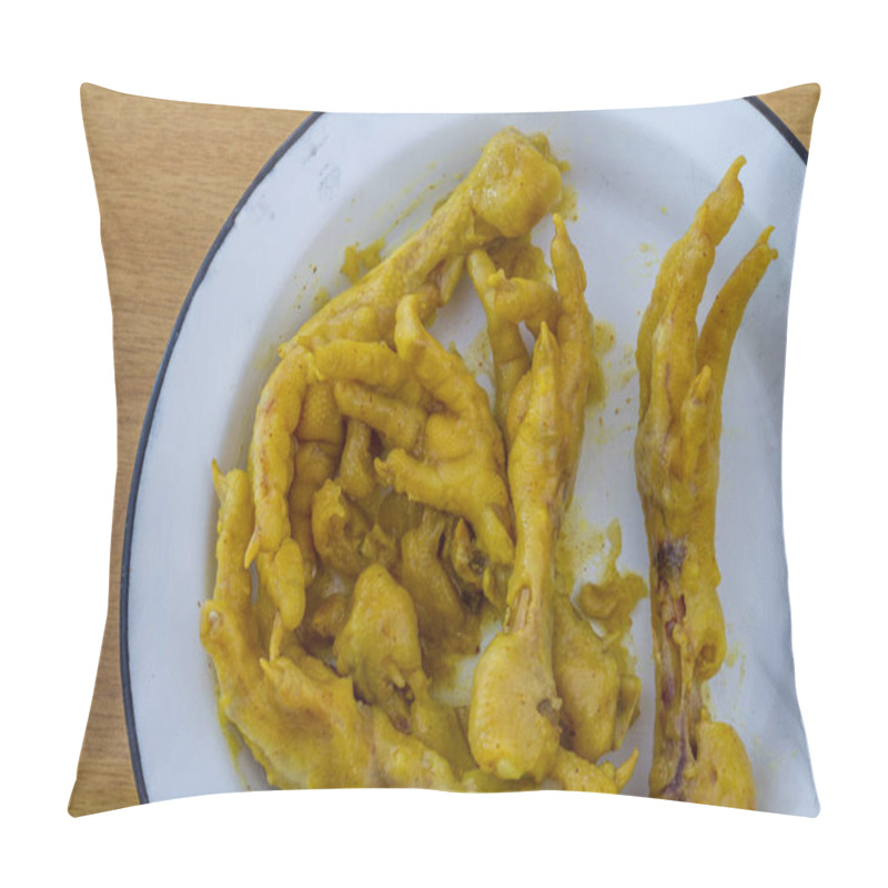 Personality  Deep Fried Chicken Feet Is A Traditional South African Township Food Snack Image With Copy Space Pillow Covers