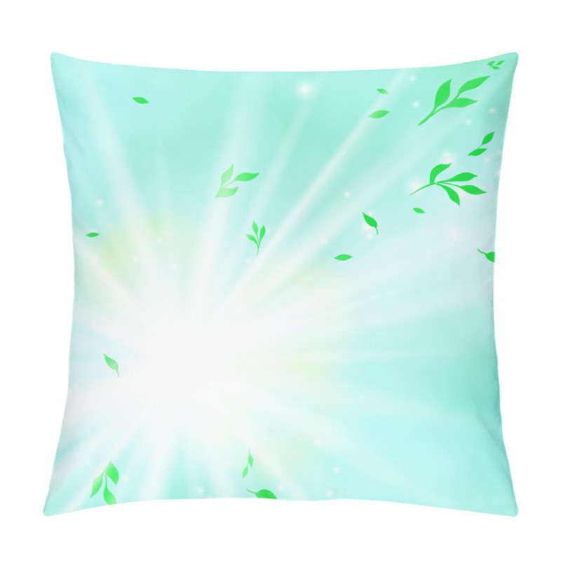 Personality  Spring Card Background With Sun And Leaves Pillow Covers