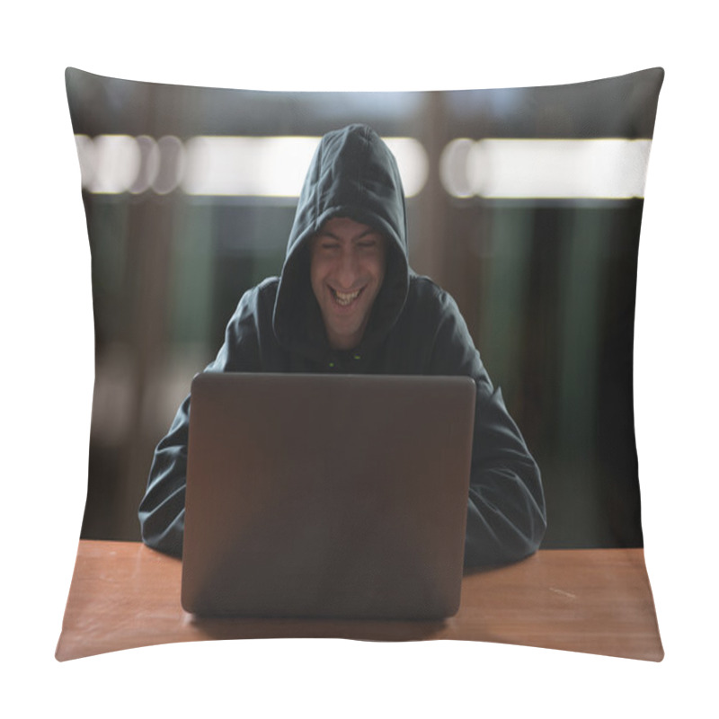 Personality  Hacker In Front Of His Computer Pillow Covers