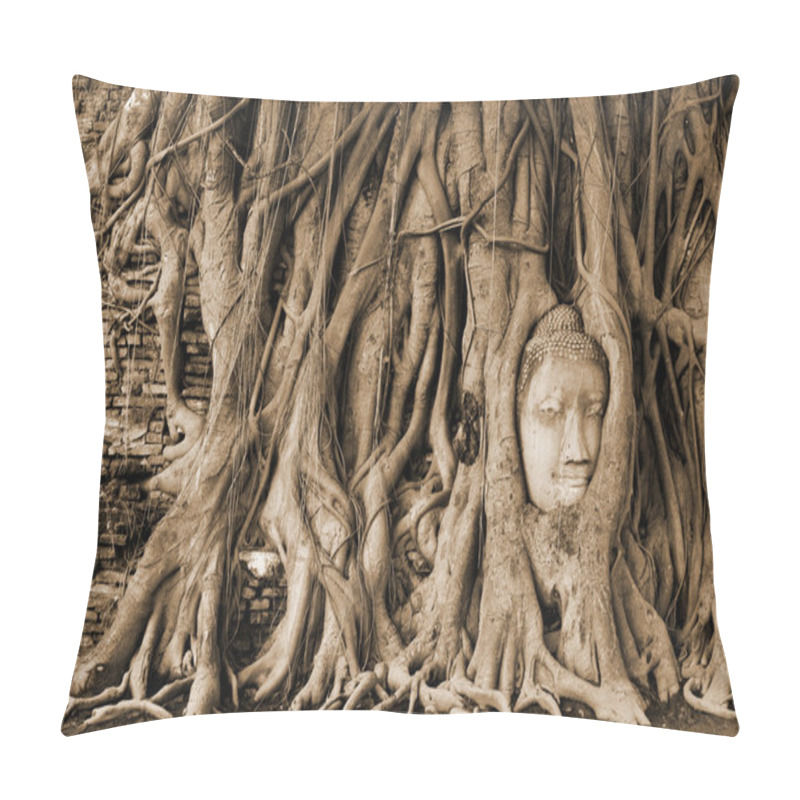 Personality  Head Of Buddha Statue Pillow Covers