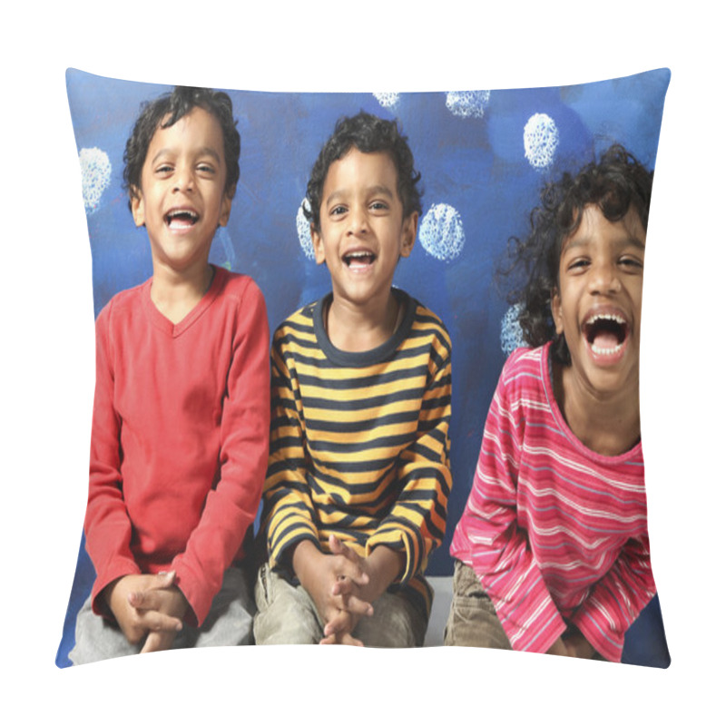 Personality  Portrait Of Happy Indian Children Pillow Covers