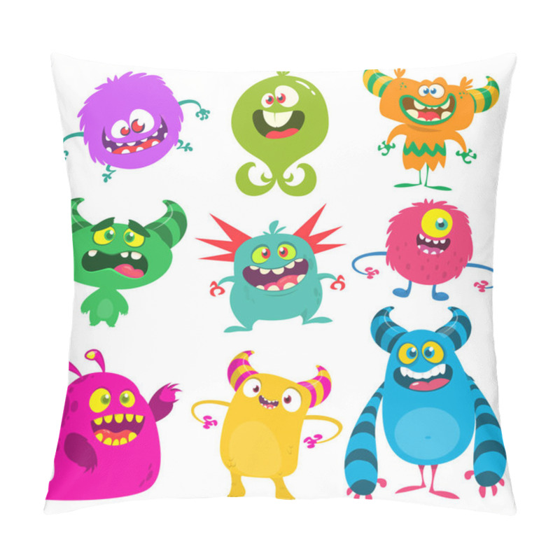 Personality  Cute Cartoon Monsters. Set Of Cartoon Monsters: Goblin Or Troll, Cyclops, Ghost,  Monsters And Aliens. Halloween Design Pillow Covers