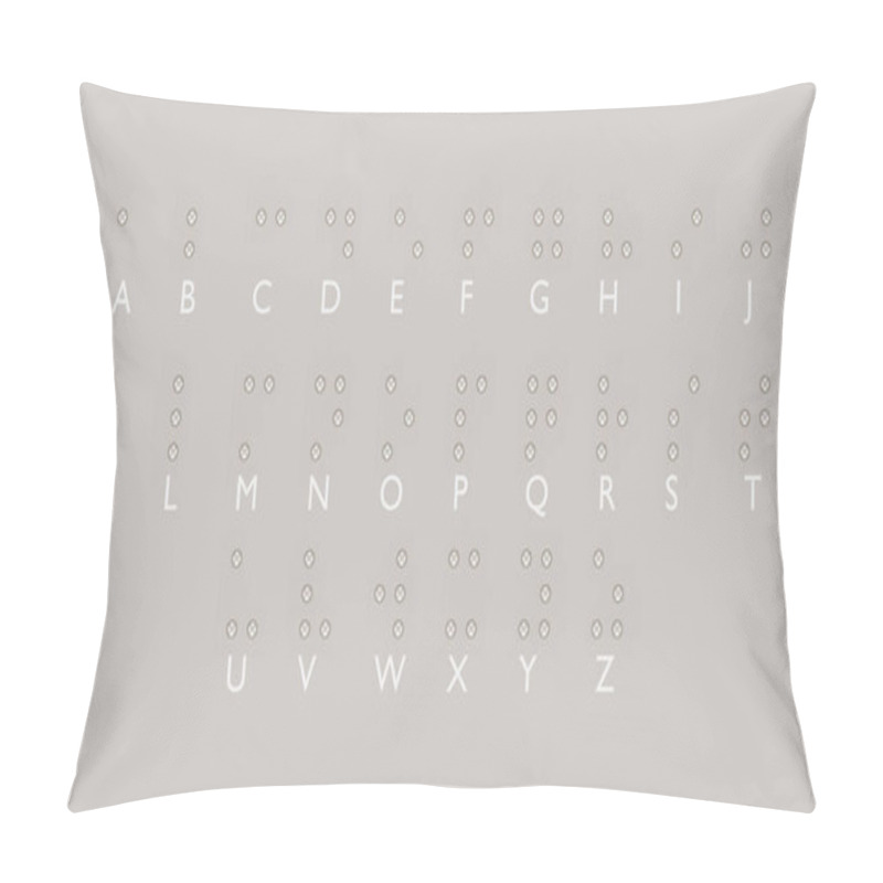 Personality  Braille Dots Alphabet For Visually Impaired. Formed Out Of Pink Spheres, 3d Render Pillow Covers