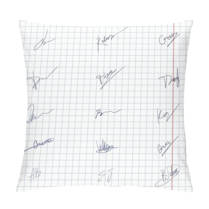 Personality  Vector Set Of Personal Handwritten Signatures. English And American Names. Pillow Covers