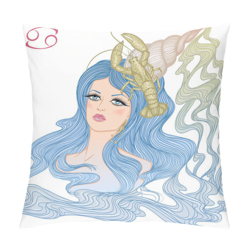 Personality  Astrological Sign Of Cancer As A Beautiful Girl Pillow Covers