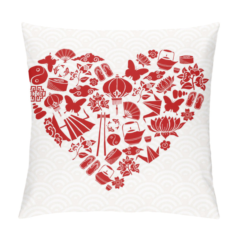 Personality  Chinese New Year Red Icon Heart Shape Decoration Pillow Covers