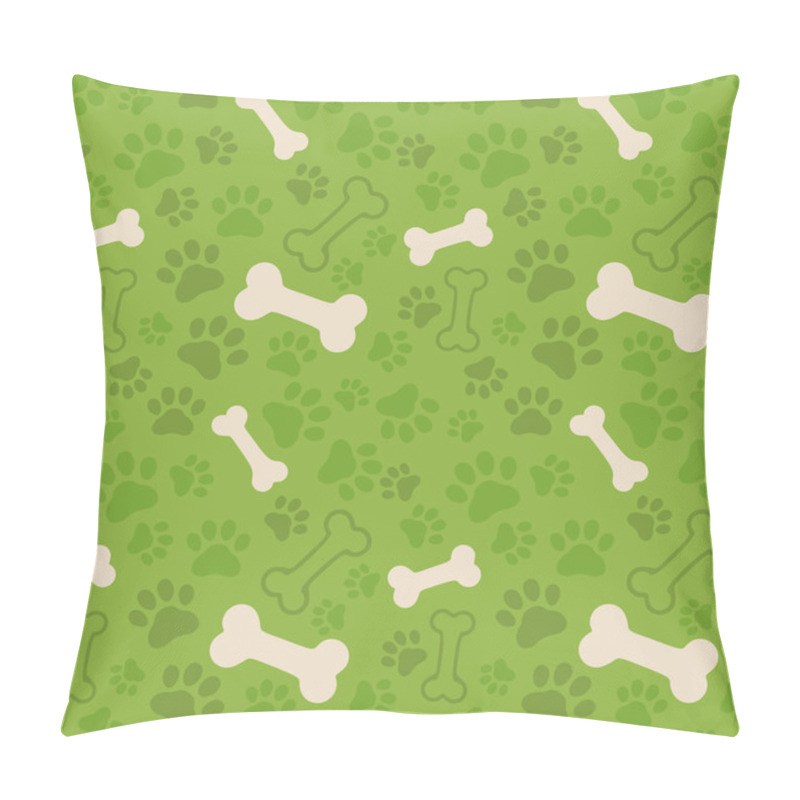 Personality  Seamless Background - Dog Paw Print And Bones Pillow Covers