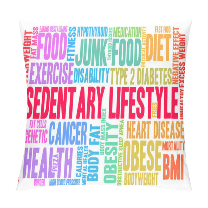 Personality  Sedentary Lifestyle Word Cloud Pillow Covers