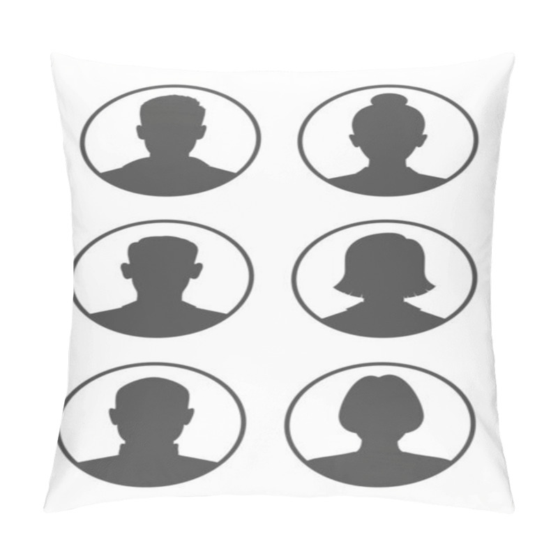 Personality  Mens And Womens Avatars Set. Male And Female Silhouettes. Profiles Abstract People. Unknown Or Anonymous Persons. Vector Illustration Pillow Covers