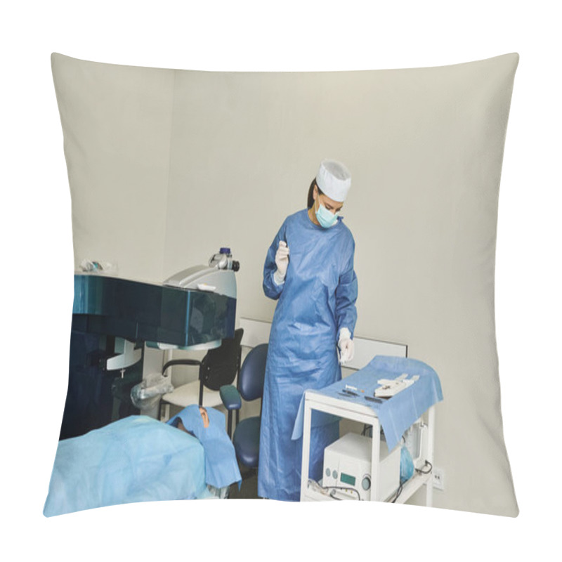 Personality  A Person In A Hospital Room Closely Monitoring Vital Signs On A Screen. Pillow Covers