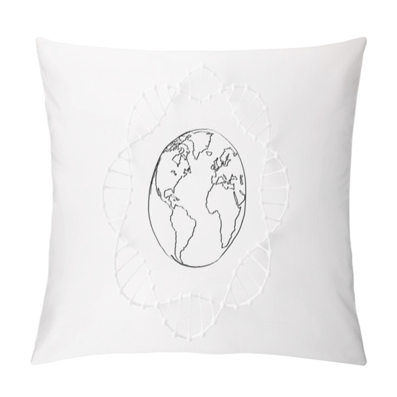 Personality  DNA Circle With Globe Pillow Covers