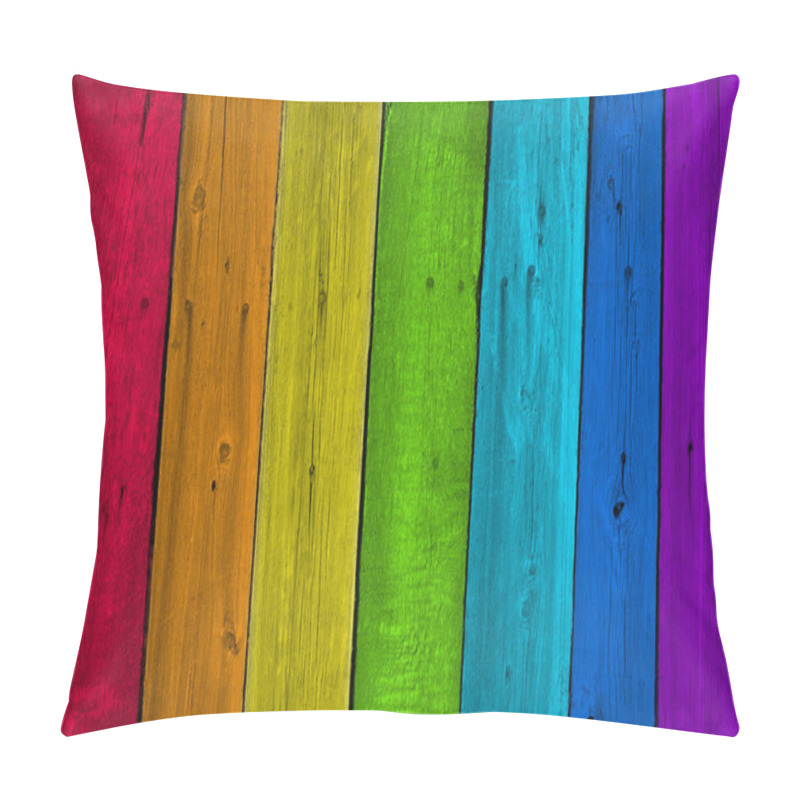 Personality  Old Wood Plank Rainbow Background Pillow Covers