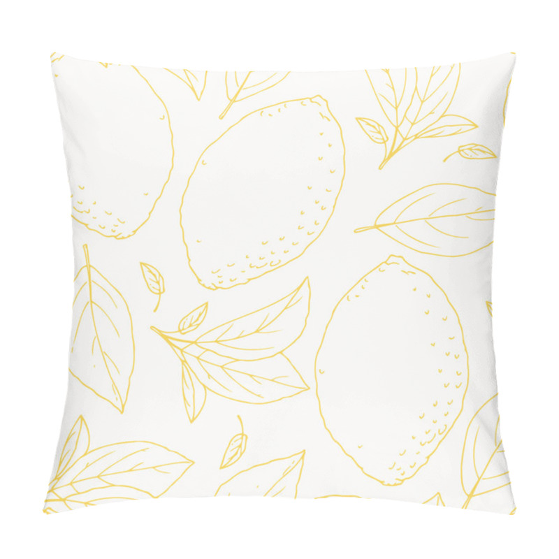 Personality  Hand Drawn Lemon And Leaves Pillow Covers