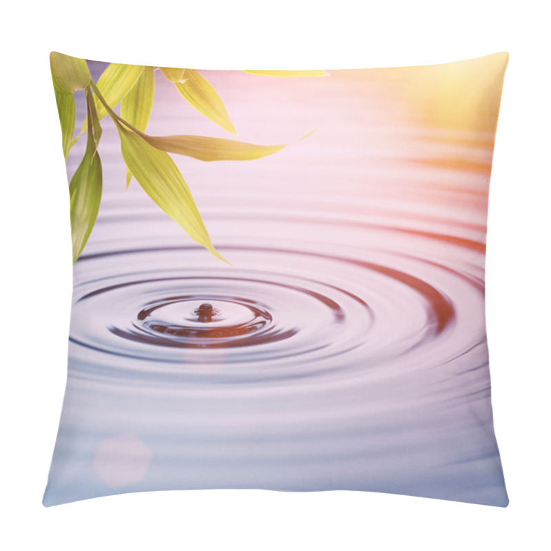 Personality  Fresh Bamboo Leaves Over Water Pillow Covers