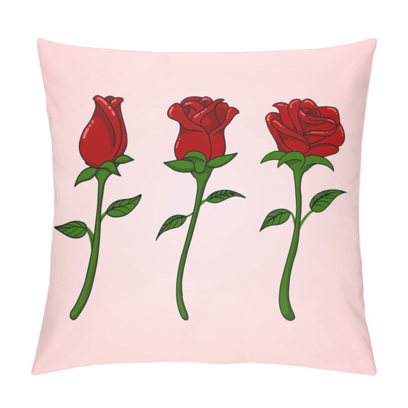 Personality  Rose Flower Growing Vector Illustration AD419 Pillow Covers