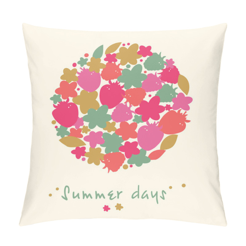 Personality  Summer Floral Elements, Berries, Flowers, Leafs Pillow Covers