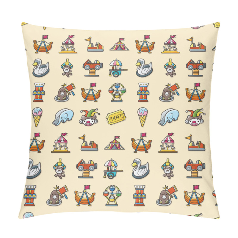 Personality  Amusement Park Icons Set,eps10 Pillow Covers