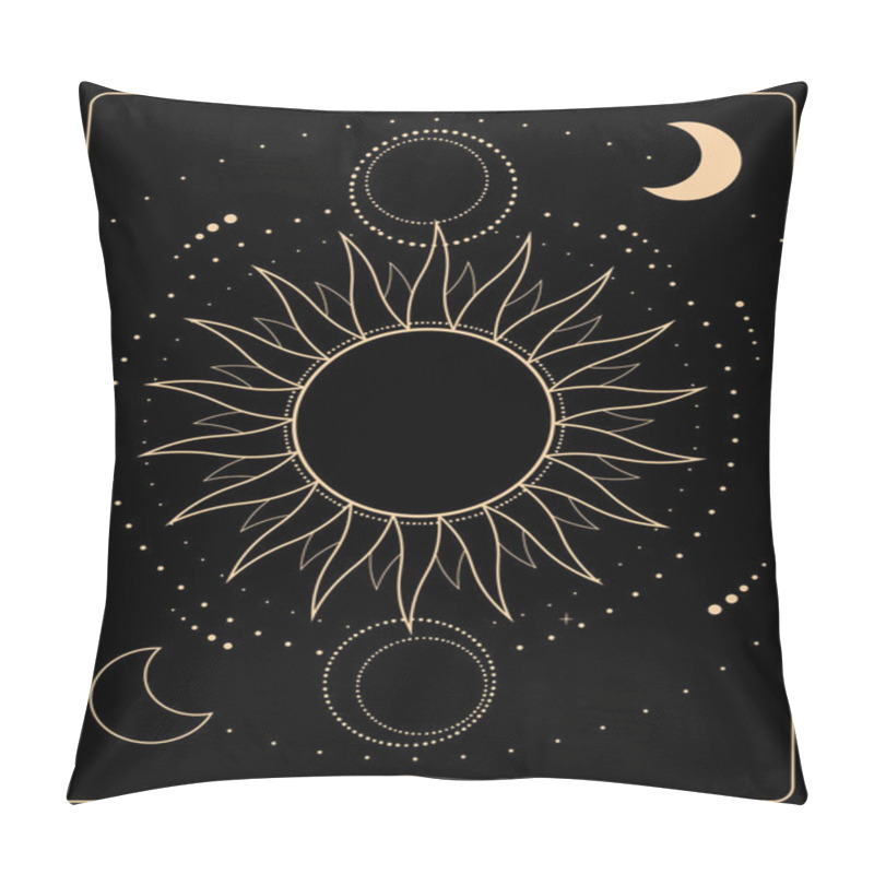 Personality  Astronomical Esoteric Composition Of The Sun, Moon And Stars Pillow Covers