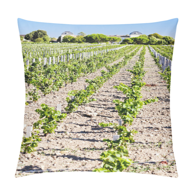 Personality  Vineyard And Chateau Calon-Segur, Saint-Estephe, Bordeaux Region Pillow Covers