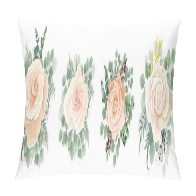 Personality  Set White Rose Pillow Covers