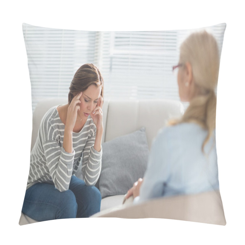 Personality  Sad Woman With Therapist Pillow Covers