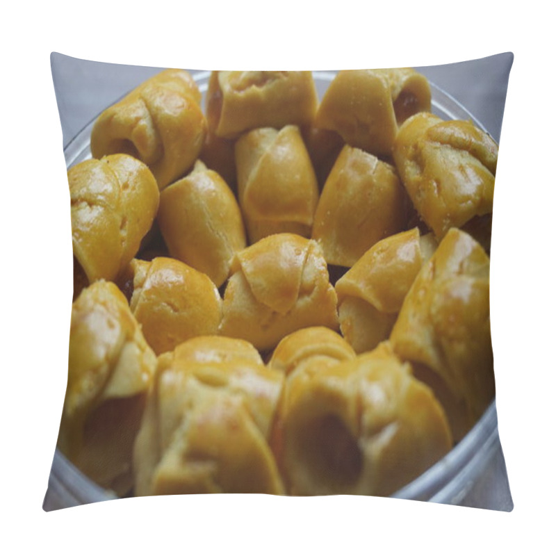 Personality  Indonesian Traditional Cookies With A Natural Background Pillow Covers