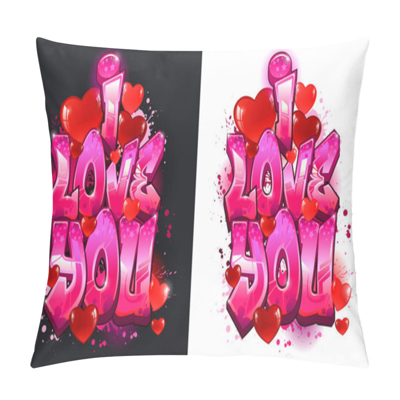 Personality  A Cool Name Design In Genuine Wildstyle Graffiti Art Style. I Love You...Valentines Or Just A General Spread Of Love. Pillow Covers