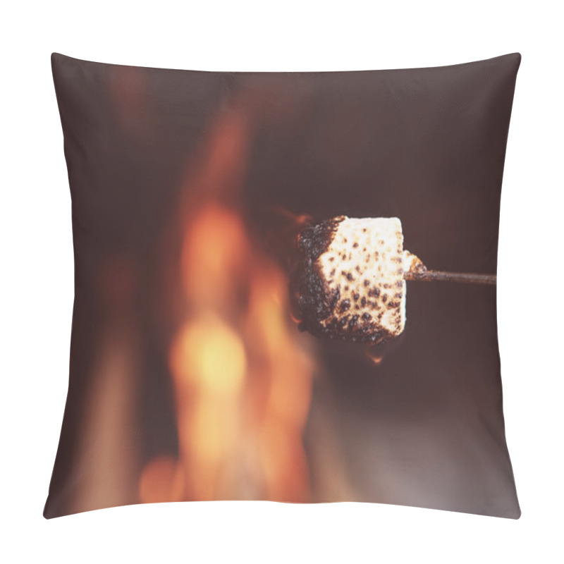 Personality  Close Up Of A Marshmallow On A Stick Being Roasted  Pillow Covers