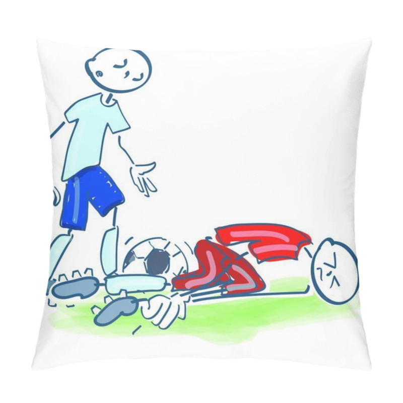 Personality  Stick Figure With A Sports Injury At Football Pillow Covers