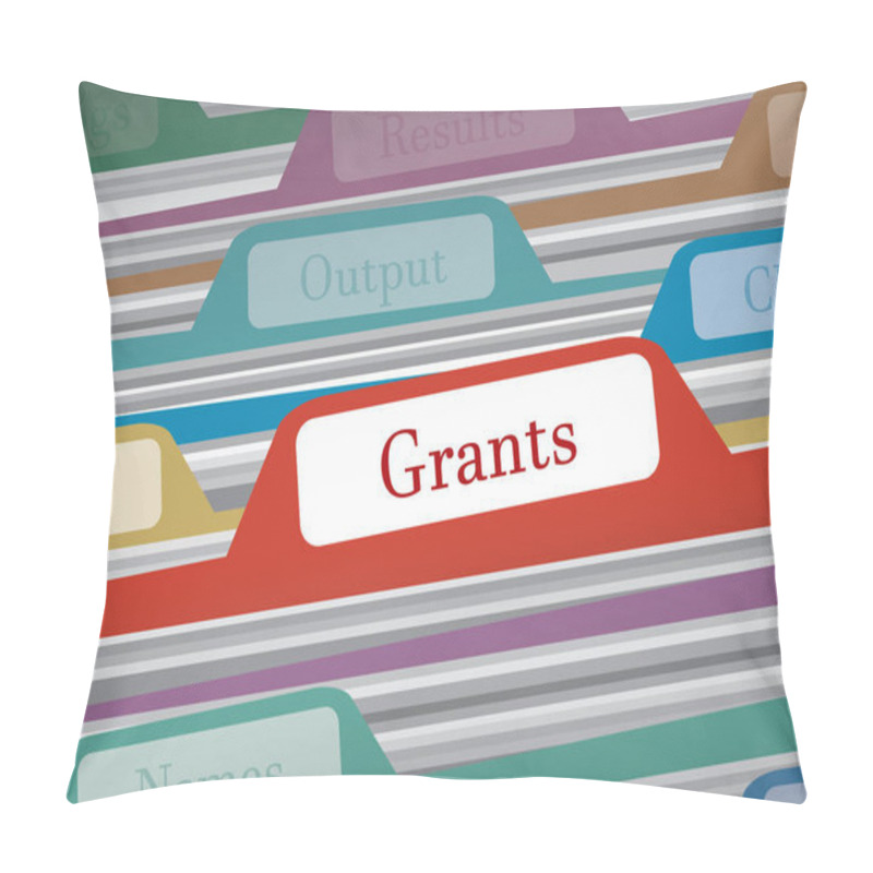 Personality  Grants Folder In File Folders Personal Finance Vector Illustration Pillow Covers