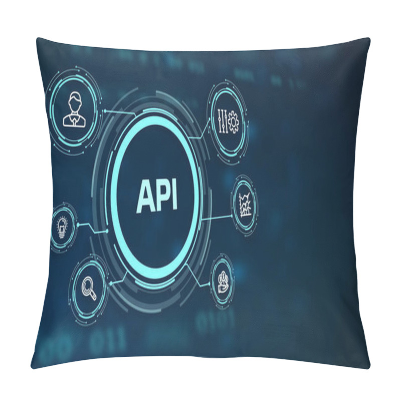 Personality  API - Application Programming Interface. Software Development Tool. Business, Modern Technology, Internet And Networking Concept.  Pillow Covers